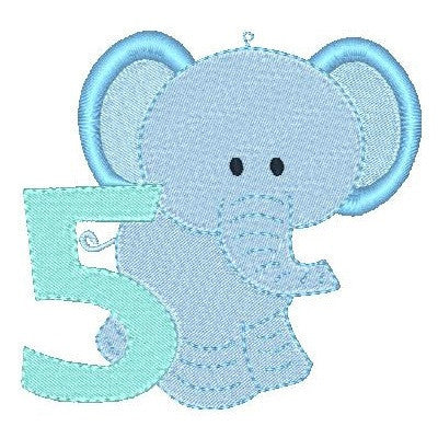 Baby elephant machine embroidery design by rosiedayembroidery.com