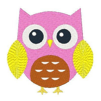 Cute owl machine embroidery design by embroiderytree.com