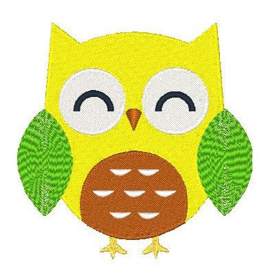 Cute owl machine embroidery design by embroiderytree.com