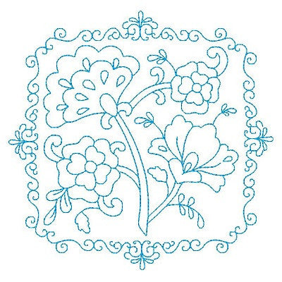 Les Fleurs Belle Biazze Quilt Blocks - 11 - Embroidery Tree