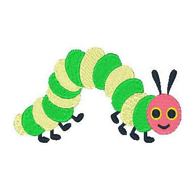 Caterpillar machine embroidery design by embroiderytree.com