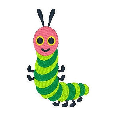 Very Happy Caterpillar - 4 - Embroidery Tree
