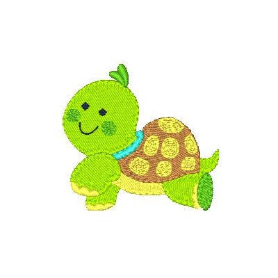 Baby turtle machine embroidery design by embroiderytree.com