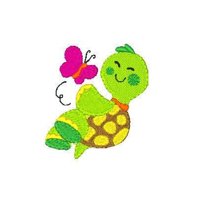 Baby turtle machine embroidery design by embroiderytree.com