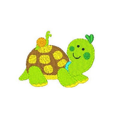 Baby turtle machine embroidery design by embroiderytree.com