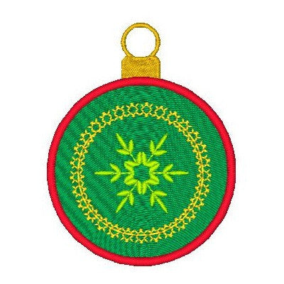 Christmas ornament fill stitch machine embroidery design by rosiedayembroidery.com