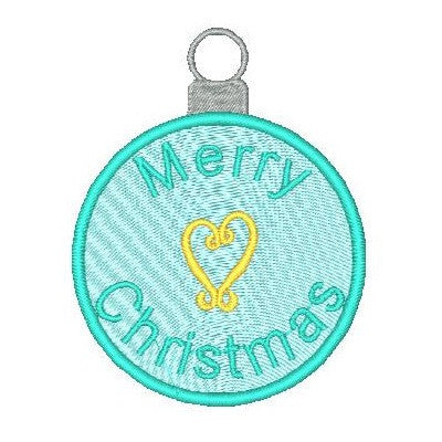 Christmas ornament fill stitch machine embroidery design by rosiedayembroidery.com