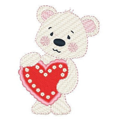 Valentine bear machine embroidery design by embroiderytree.com