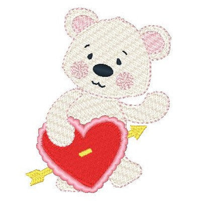 Valentine bear machine embroidery design by embroiderytree.com