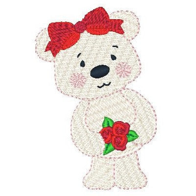 Valentine bear machine embroidery design by embroiderytree.com