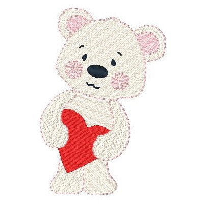 Valentine bear machine embroidery design by embroiderytree.com