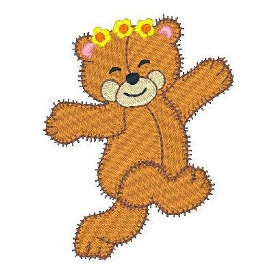 Old fashioned bear machine embroidery design by embroiderytree.com