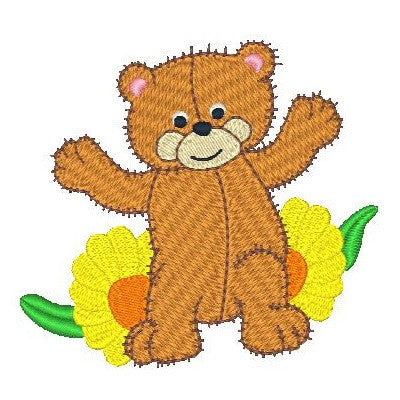 Old fashioned bear machine embroidery design by embroiderytree.com