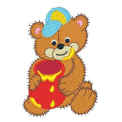 Old fashioned bear machine embroidery design by embroiderytree.com