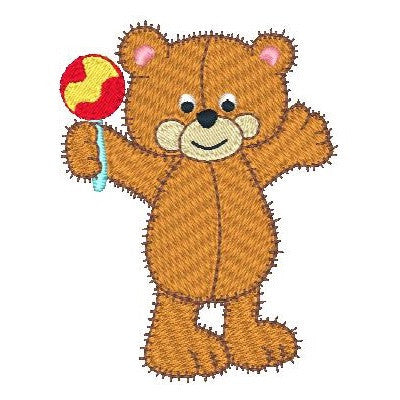 Old fashioned bear machine embroidery design by embroiderytree.com