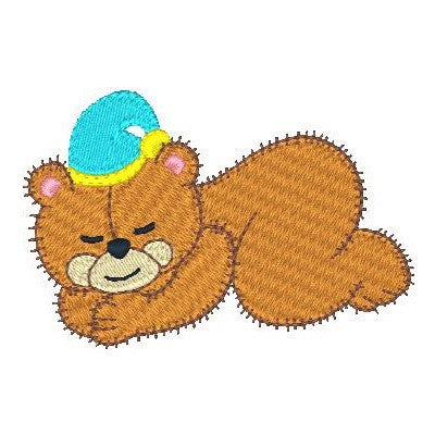 Old fashioned bear machine embroidery design by embroiderytree.com