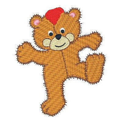 Old fashioned bear machine embroidery design by embroiderytree.com