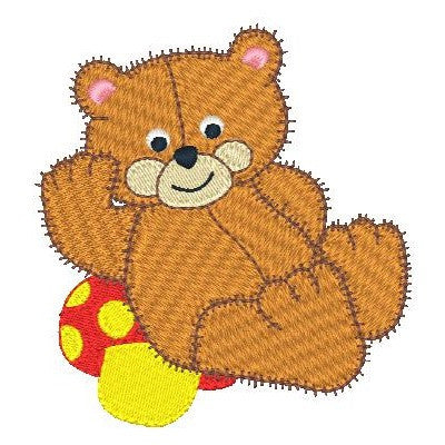 Old fashioned bear machine embroidery design by embroiderytree.com