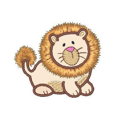 Sweet little lion applique machine embroidery design by embroiderytree.com