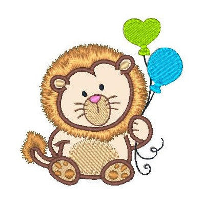 Sweet little lion applique machine embroidery design by embroiderytree.com