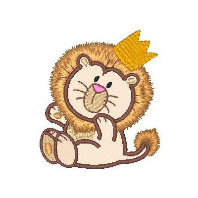 Sweet little lion applique machine embroidery design by embroiderytree.com