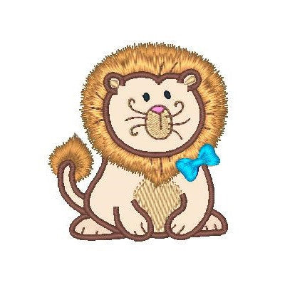 Sweet little lion applique machine embroidery design by embroiderytree.com
