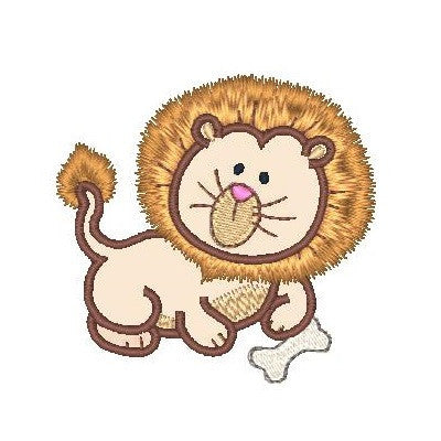 Sweet little lion applique machine embroidery design by embroiderytree.com