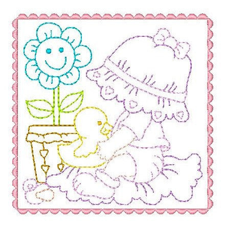 Sunbonnet Baby Blocks - 7 - Embroidery Tree