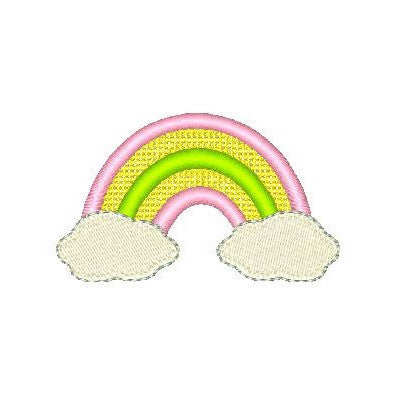 Rainbow machine embroidery design by rosiedayembroidery.com