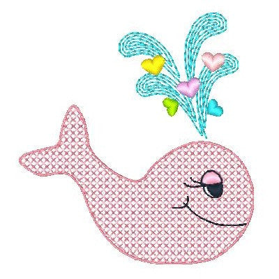 Cross stitch whale machine embroidery design by rosiedayembroidery.com