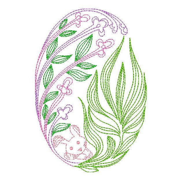 Easter egg machine embroidery design by rosiedayembroidery.com