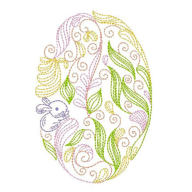 Easter egg machine embroidery design by rosiedayembroidery.com