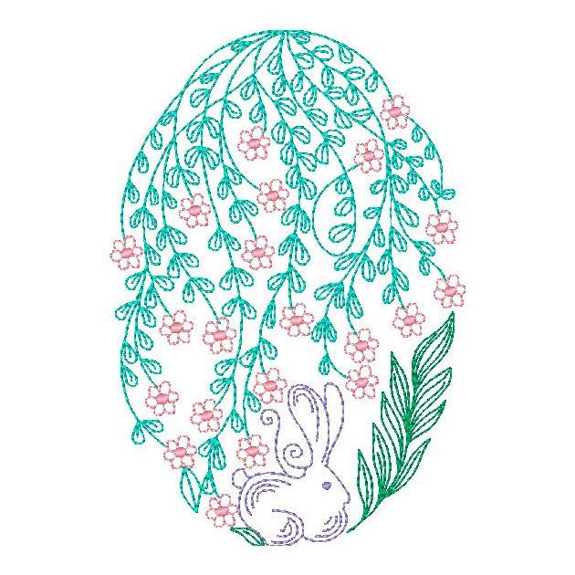 Easter egg machine embroidery design by rosiedayembroidery.com