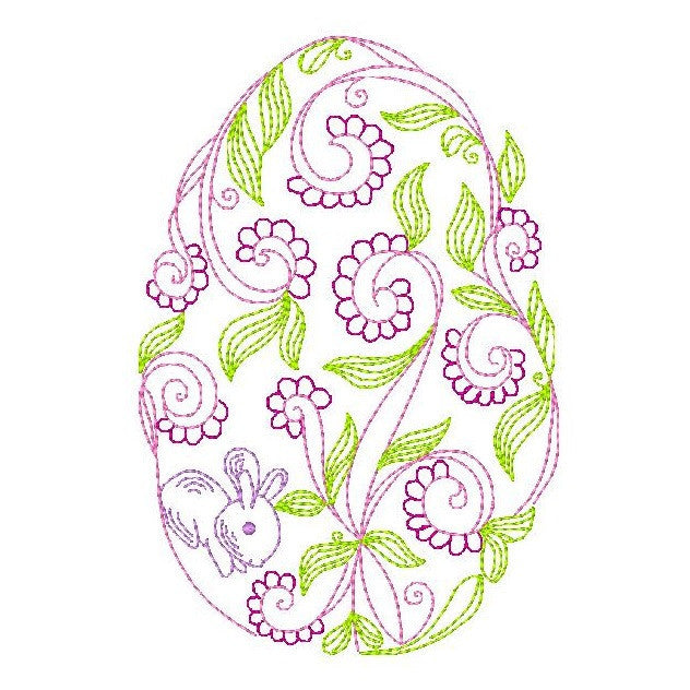 Easter egg machine embroidery design by rosiedayembroidery.com