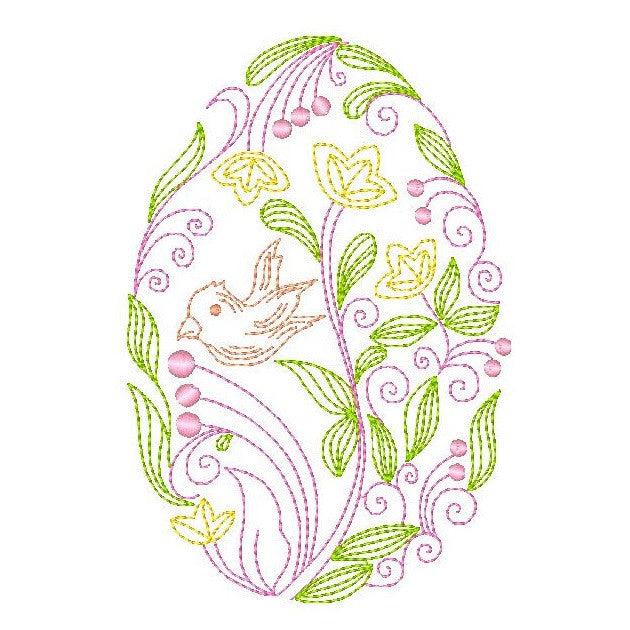 Easter egg machine embroidery design by rosiedayembroidery.com