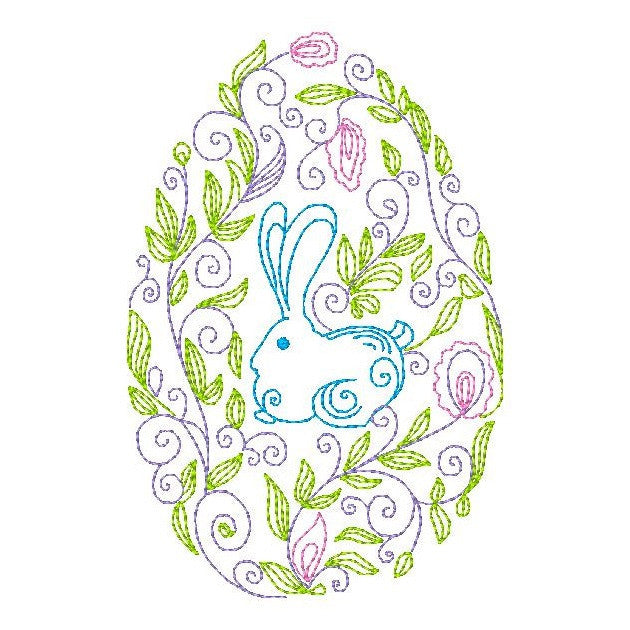 Easter egg machine embroidery design by rosiedayembroidery.com