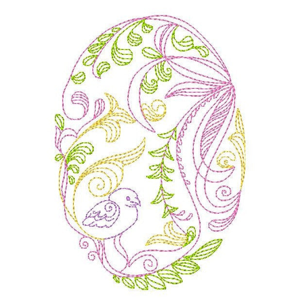 Easter egg machine embroidery design by rosiedayembroidery.com