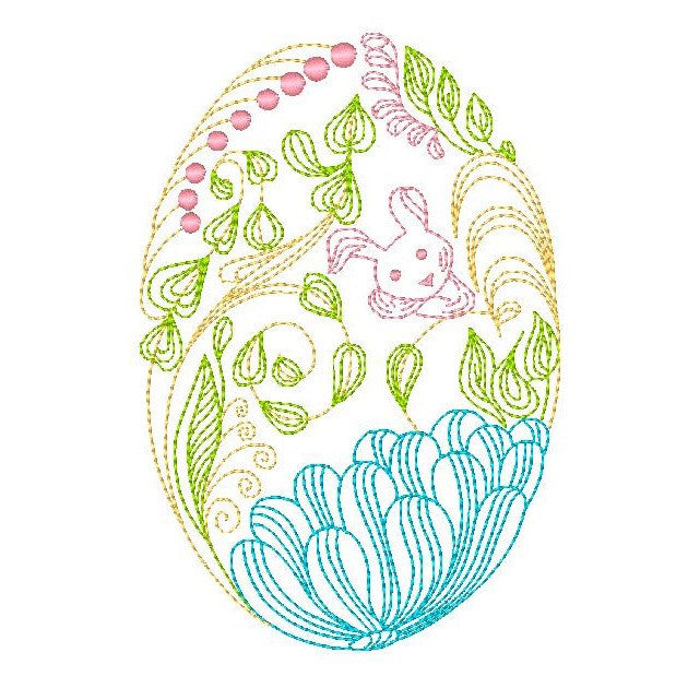 Easter egg machine embroidery design by rosiedayembroidery.com