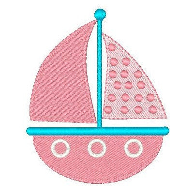 Sailboat machine embroidery design by rosiedayembroidery.com