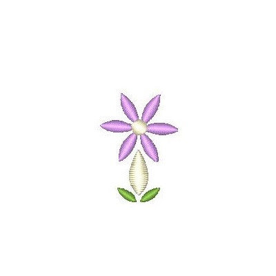 Mini purple flower machine embroidery design by rosiedayembroidery.com