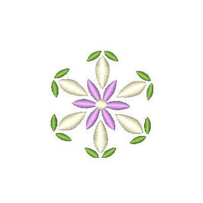 Mini purple floral machine embroidery design by rosiedayembroidery.com