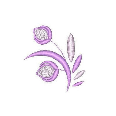 Purple floral machine embroidery design by rosiedayembroidery.com