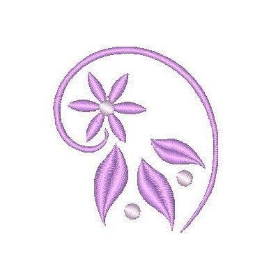 Purple floral machine embroidery design by rosiedayembroidery.com