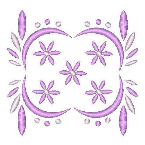 Purple floral machine embroidery design by rosiedayembroidery.com