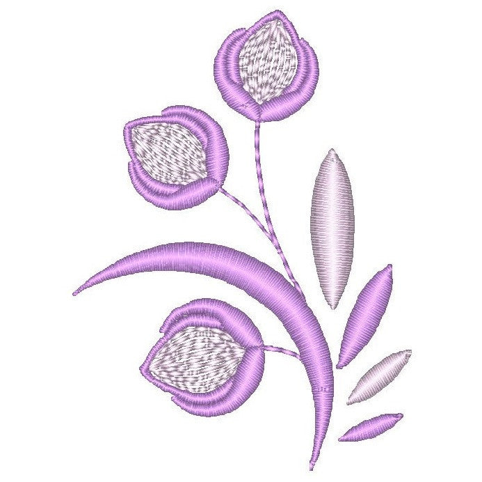 Purple floral machine embroidery design by rosiedayembroidery.com