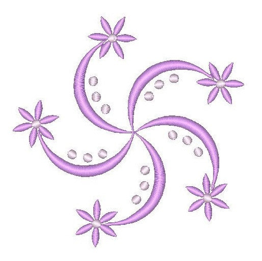 Purple floral machine embroidery design by rosiedayembroidery.com