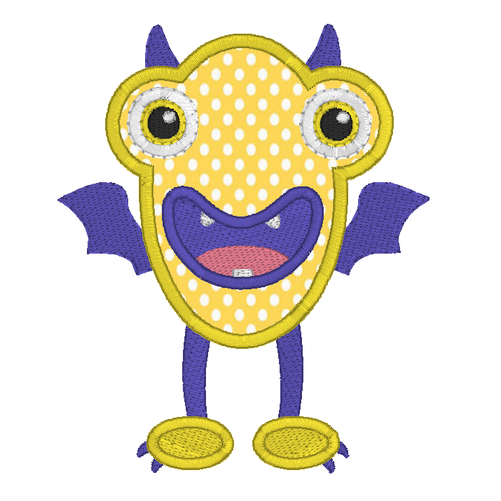 monsters inc embroidery designs Silly Monster Applique Machine Embroidery Design