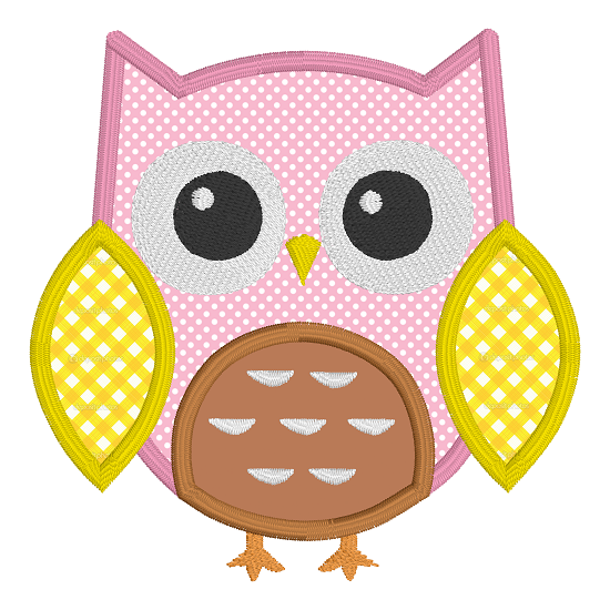 Owl applique machine embroidery design by embroiderytree.com