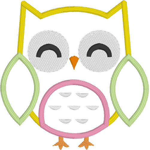 Owl applique machine embroidery design by rosiedayembroidery.com