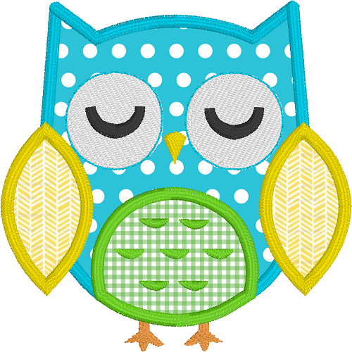 Owl applique machine embroidery design by rosiedayembroidery.com